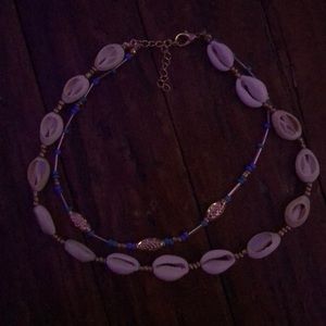 double shell choker necklace